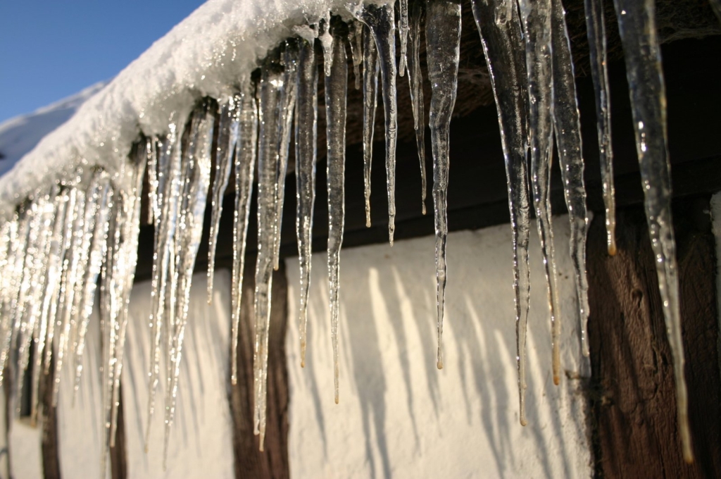 Icicles on the side of a home